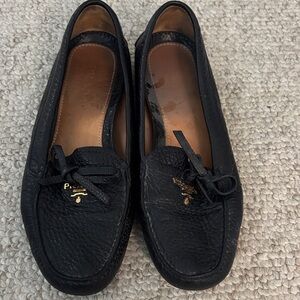 Prada Black Leather Loafers